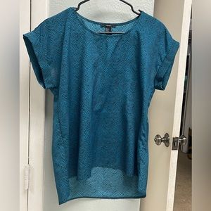 Blue and black flowy blouse